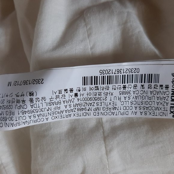 Zara Blazer Size M Cream Long Sleeve - Picture 5 of 7